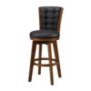 300620266a441e18a3ebd.jpeg Core Set of 2 Swivel Barstool Chairs, Brown Wood, Black Faux Leather