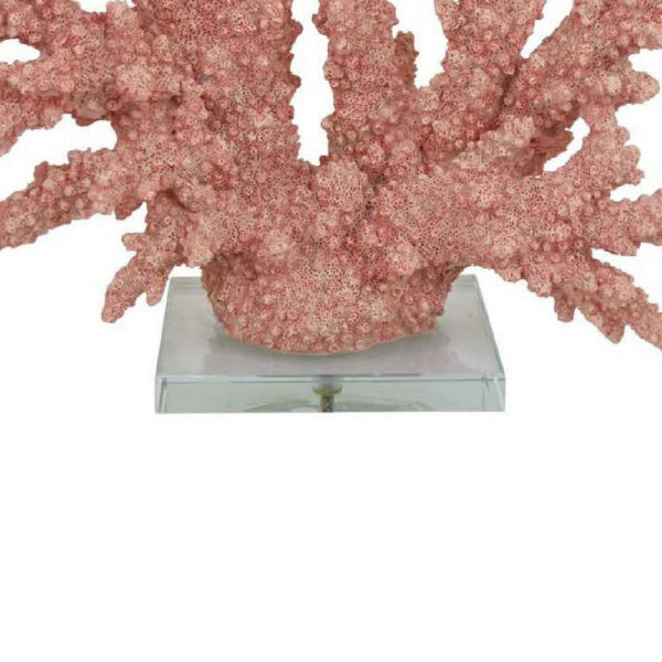 300620266a441e4578963.jpeg Coral Tabletop Decoration, Pink Resin with Acrylic Base, 13 Inch