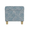 Pyp Square Storage Ottoman, 18 Inch Blue Ivory Floral Fabric, Brown