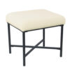 Zac Square Ottoman Footstool, Black, Cream Faux Sheepskin 19 Inch