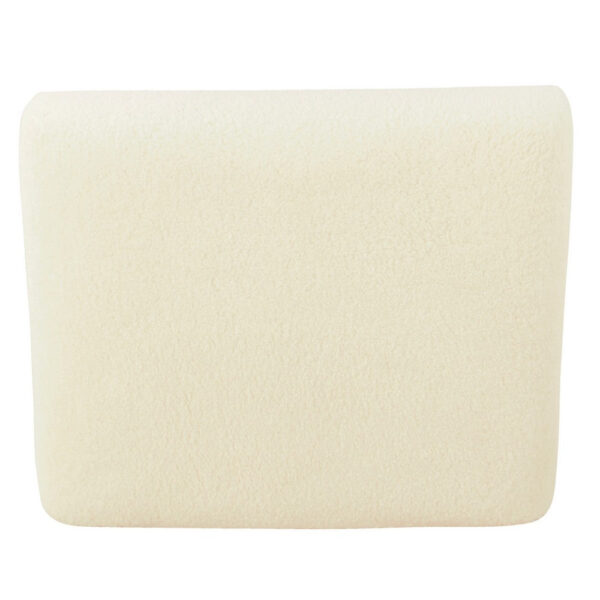 Zac Square Ottoman Footstool, Black, Cream Faux Sheepskin 19 Inch