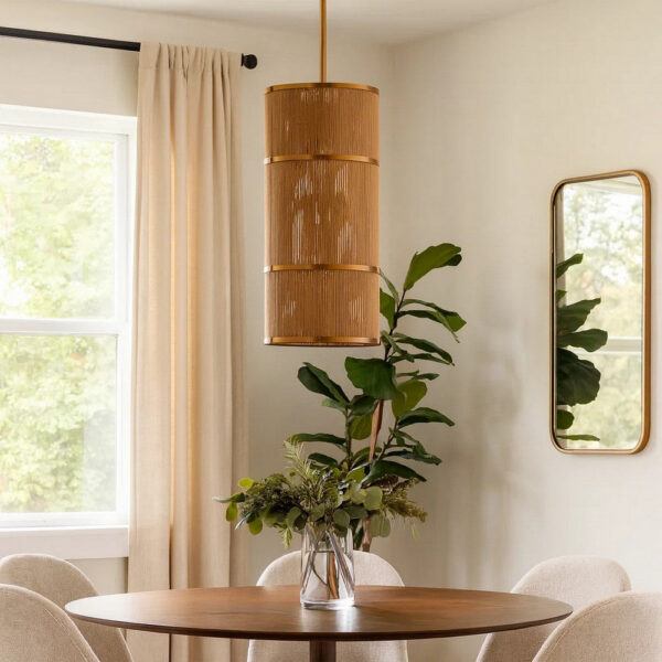 300620266a441edfdd773.jpeg Dero Pendant Chandelier, Natural Brown Cotton Rope Woven, 10 Inch