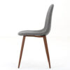 Dining Chair Set of 2, Light Gray Seat and Back Cushion, Brown Metal