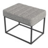 Kai Ottoman Footstool, Heather Gray Yarn Cream Boucle, Black, 22 Inch
