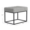 Kai Ottoman Footstool, Heather Gray Yarn Cream Boucle, Black, 22 Inch