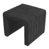 300620266a441f4e31c7c.jpeg Ada Footstool Ottoman, Channel Tufted Black Faux Leather, 19 Inch