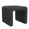 300620266a441f508cb69.jpeg Ada Footstool Ottoman, Channel Tufted Black Faux Leather, 19 Inch