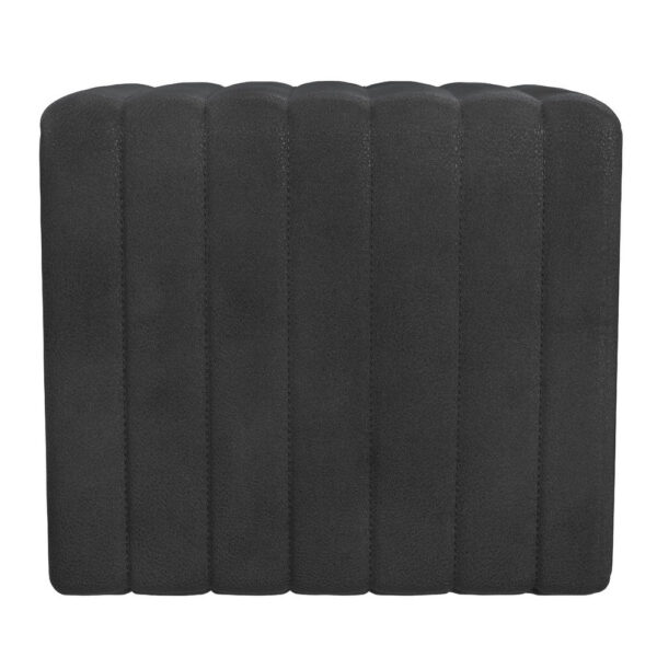 300620266a441f55774a5.jpeg Ada Footstool Ottoman, Channel Tufted Black Faux Leather, 19 Inch