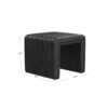 300620266a441f5792267.jpeg Ada Footstool Ottoman, Channel Tufted Black Faux Leather, 19 Inch