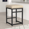 Toko Backless Counter Height Stool, Brown Polyester Industrial Black