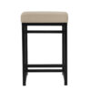 Toko Backless Counter Height Stool, Brown Polyester Industrial Black