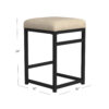 Toko Backless Counter Height Stool, Brown Polyester Industrial Black