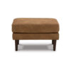 300620266a441fc39851e.jpeg Tely Ottoman, Caramel Brown Faux Leather, Tapered Black Legs, 30 Inch