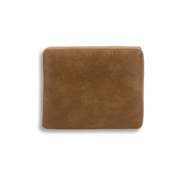 300620266a441fc911830.jpeg Tely Ottoman, Caramel Brown Faux Leather, Tapered Black Legs, 30 Inch