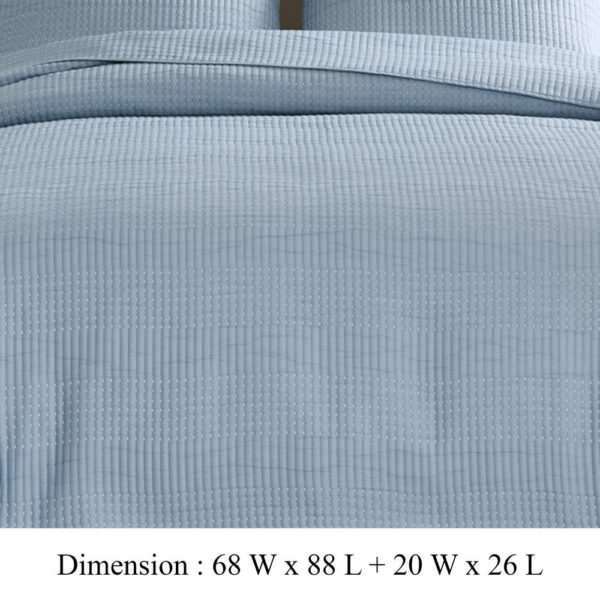 300620266a4420126a631.jpeg Fys 2pc Twin XL Size Coverlet Set, Woven Jacquard, Chambray Blue