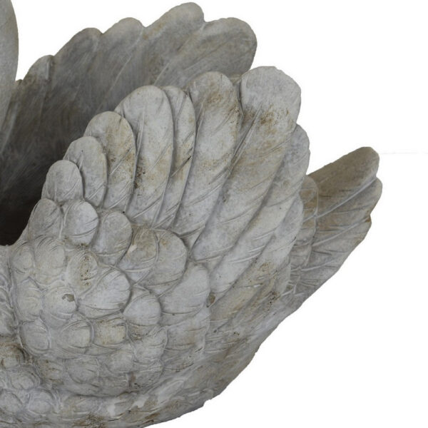 300620266a44203c2c9a9.jpeg Jina Planter with Swan Sculpted Details, Gray Terracotta 10 Inch