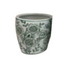 300620266a44204fdf175.jpeg Kerry Accent Planter Pot Set of 4, Green Floral Pattern, White Ceramic