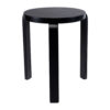 Mata Stacking Stool Ottoman, Set of 2, Modern Style, Black Rubberwood