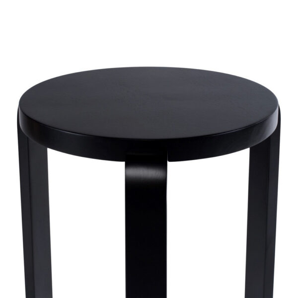 Mata Stacking Stool Ottoman, Set of 2, Modern Style, Black Rubberwood