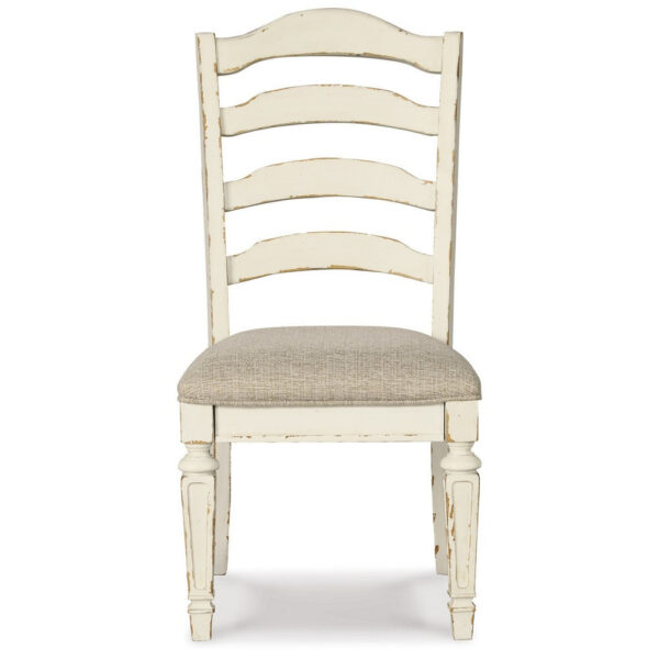 Alyn Dining Side Chair Set of 2, Ladderback, Distressed White Wood