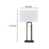 Table Lamp Set of 2, Curved Wired Bronze Base, White Fabric Shade