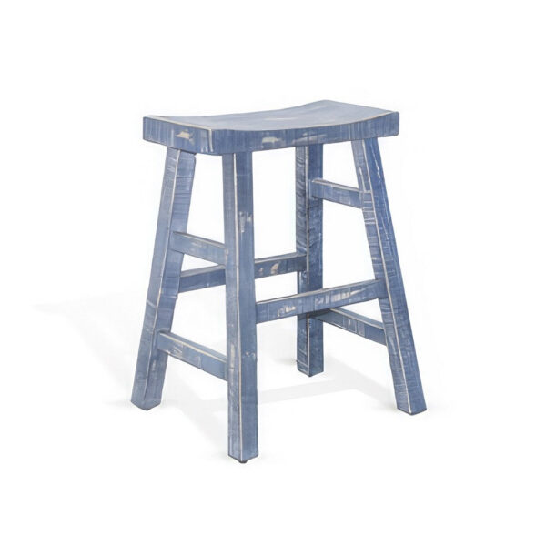 300620266a44210383e12.jpeg Rena Counter Stool Set of 2, Saddle Seat, Ocean Blue Mahogany Wood