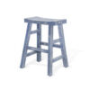 300620266a442105af371.jpeg Rena Counter Stool Set of 2, Saddle Seat, Ocean Blue Mahogany Wood