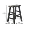 Rena Counter Stool Set of 2, Saddle Seat, Black Sand Mahogany Wood