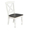 300620266a44213dd9b69.jpeg Orso Dining Side Chair Set of 2, Crossback, Brown Wood Seat, White