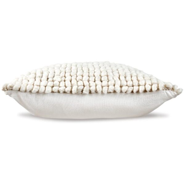 Avy Square Accent Throw Pillow, 20 Inch Plush Looped Ivory White Wool