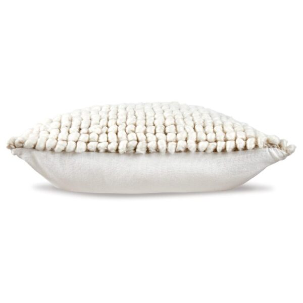 Avy Square Accent Throw Pillow, 20 Inch Plush Looped Ivory White Wool
