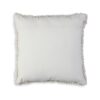 Avy Square Accent Throw Pillow, 20 Inch Plush Looped Ivory White Wool