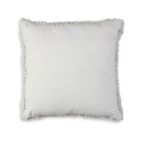 Avy Square Accent Throw Pillow, 20 Inch Plush Looped Ivory White Wool