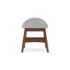 Jeyn Home Office Desk Chair, Gray Padded Saddle Seat, Brown Wood
