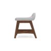 Jeyn Home Office Desk Chair, Gray Padded Saddle Seat, Brown Wood