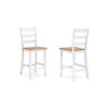 300620266a4421d515171.jpeg Gasy Counter Chair Set of 2, 24 Inch White Brown Solid Mango Wood