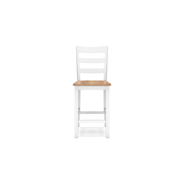 300620266a4421d73a76a.jpeg Gasy Counter Chair Set of 2, 24 Inch White Brown Solid Mango Wood