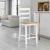 300620266a4421df67fde.jpeg Gasy Counter Chair Set of 2, 24 Inch White Brown Solid Mango Wood