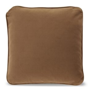 Wali Square Accent Throw Pillow, 20 Inch, Feather Fill Brown Polyester