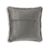 Difi Throw Pillow Set of 4, 20 Inch, Faux Rabbit Fur Face, Gray Polyester