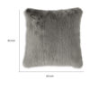 Difi Throw Pillow Set of 4, 20 Inch, Faux Rabbit Fur Face, Gray Polyester