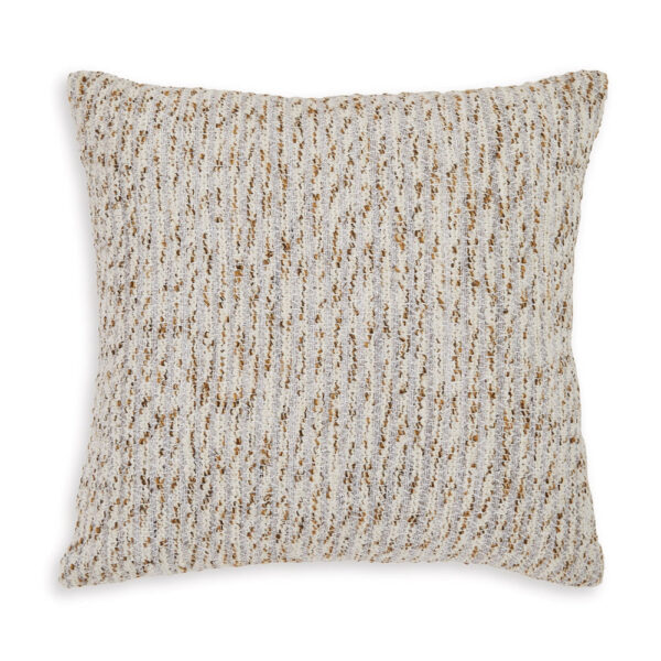Lora 20 Inch Accent Pillow Set of 4, Textured Stripe Pattern, Ivory Gray