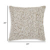Lora 20 Inch Accent Pillow Set of 4, Textured Stripe Pattern, Ivory Gray