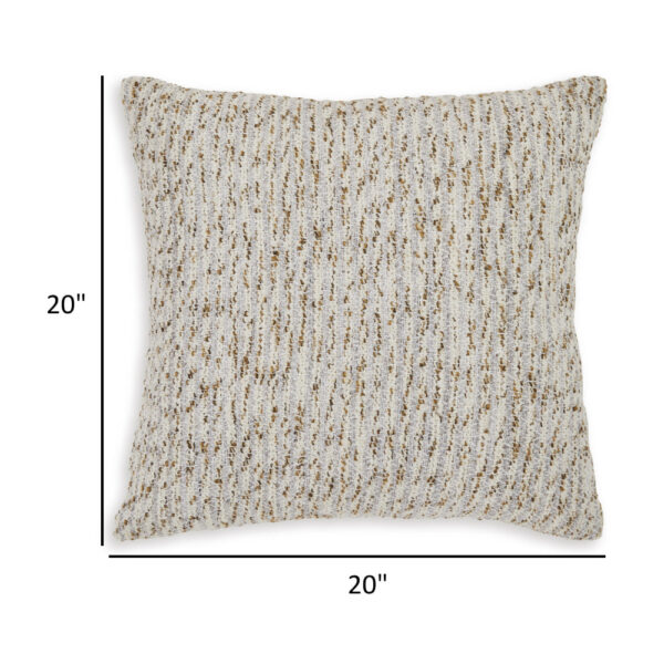 Lora 20 Inch Accent Pillow Set of 4, Textured Stripe Pattern, Ivory Gray