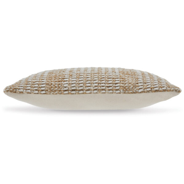 Anye 14 x 22 Lumbar Throw Pillow Set of 4, Handwoven Striped Tan Ivory Wool