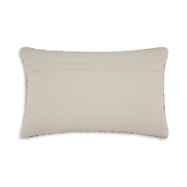 Anye 14 x 22 Lumbar Throw Pillow Set of 4, Handwoven Striped Tan Ivory Wool