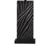 300620266a4422cccfbfb.jpeg Len Table Lamp, White Rectangular Shade, Unique Lined Design Black Pedestal