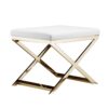 300620266a44234b926c5.jpeg Sovi 20 Inch Ottoman Stool, White Faux Leather Seat, Stainless Steel Frame, Gold