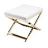 300620266a4423727a3b5.jpeg Sovi 20 Inch Ottoman Stool, White Faux Leather Seat, Stainless Steel Frame, Gold