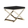 300620266a4423bc49b44.jpeg Sovi 20 Inch Ottoman Stool, Black Faux Leather, Stainless Steel Frame, Gold